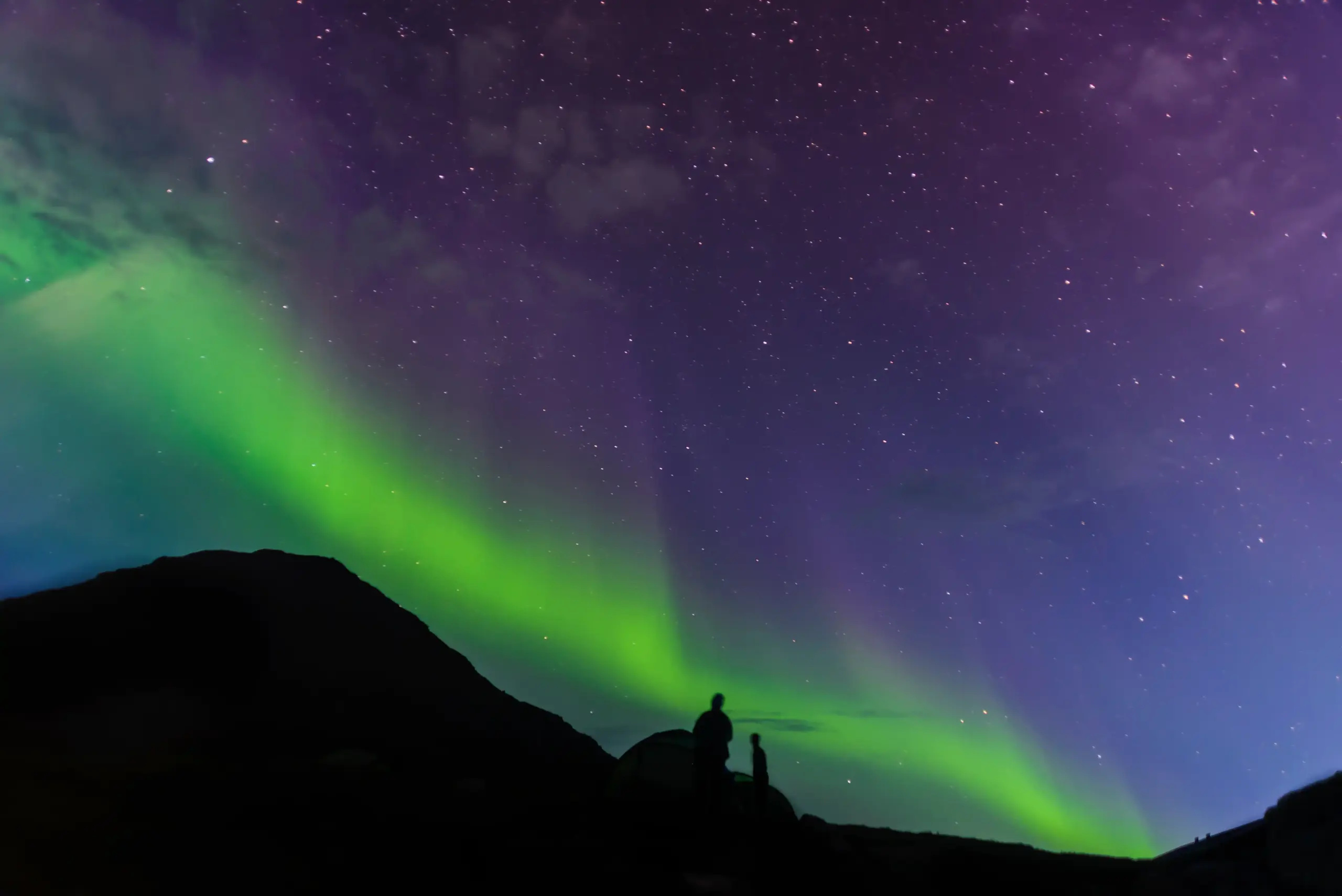 Vista da aurora boreal