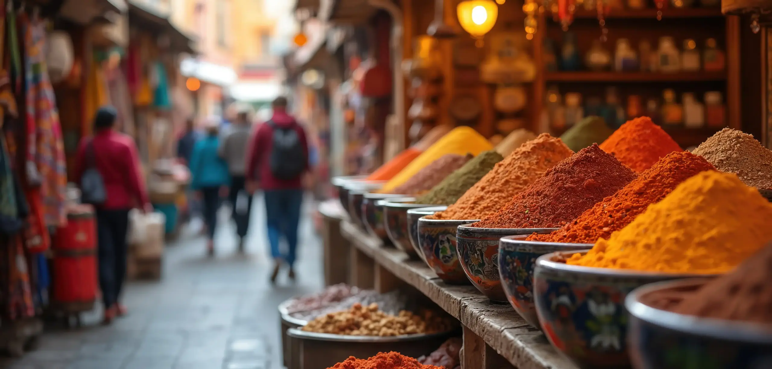 Mercado dos temperos no Marrocos